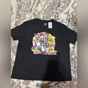 Tom and Jerry Black Graphic Tee